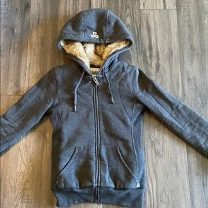 TNA Dark Grey Faux Fur Hoodie